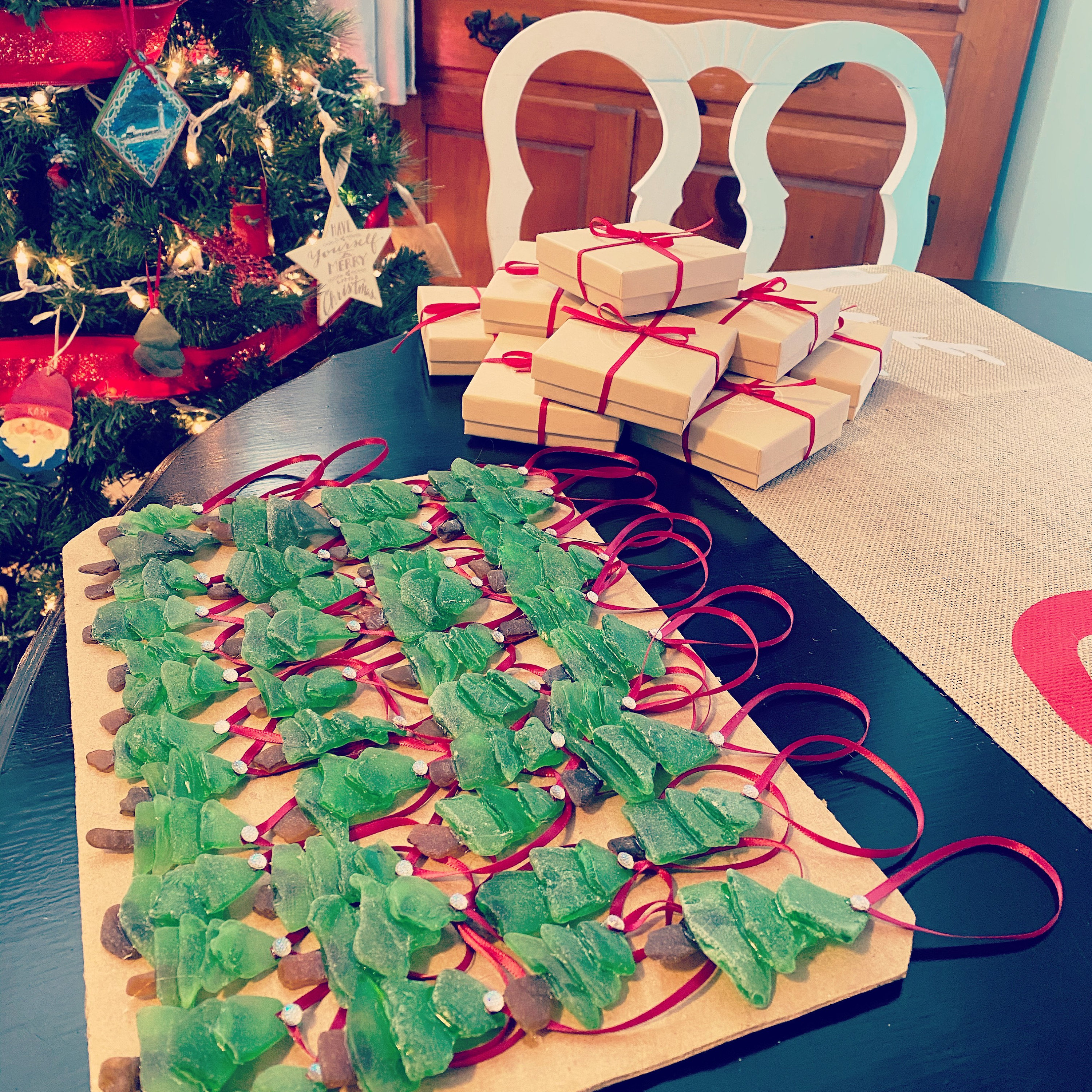 Sea Glass Christmas Tree Ornaments