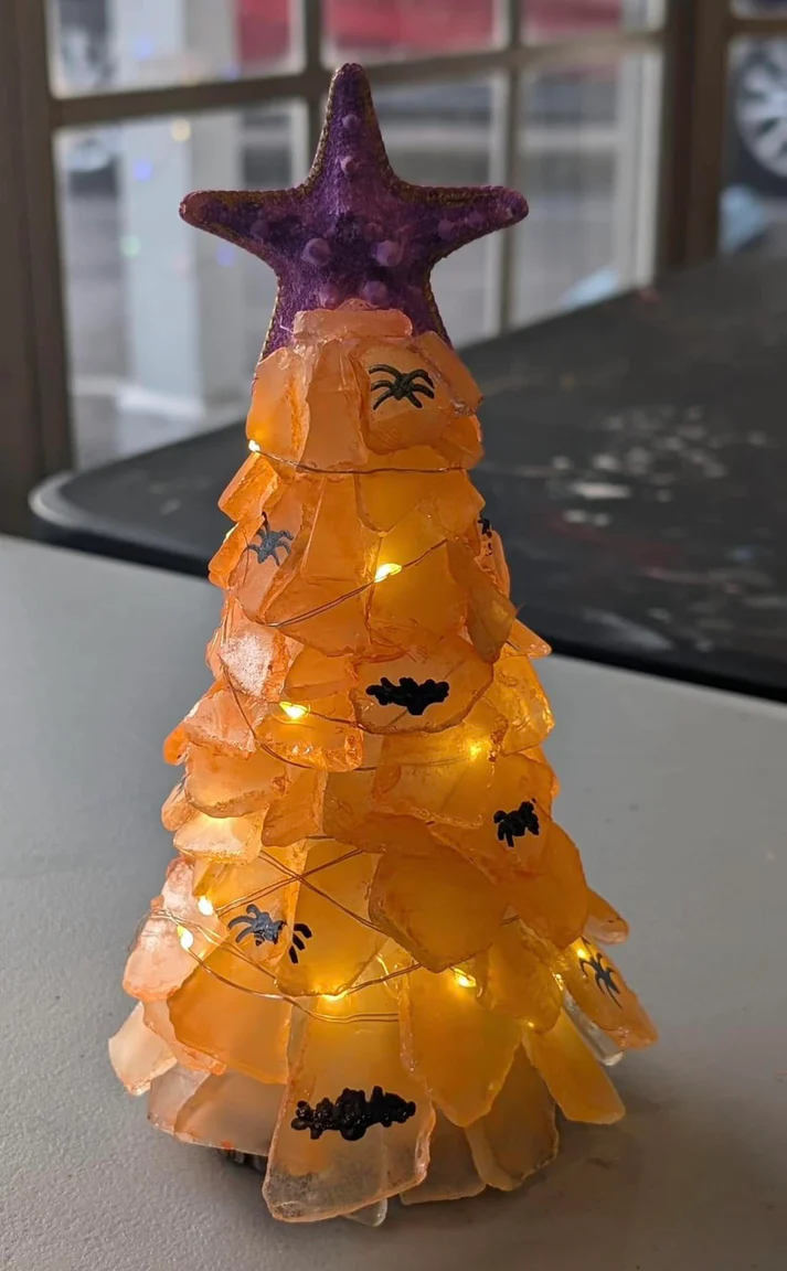 Spooky Sea Glass Halloween Tree