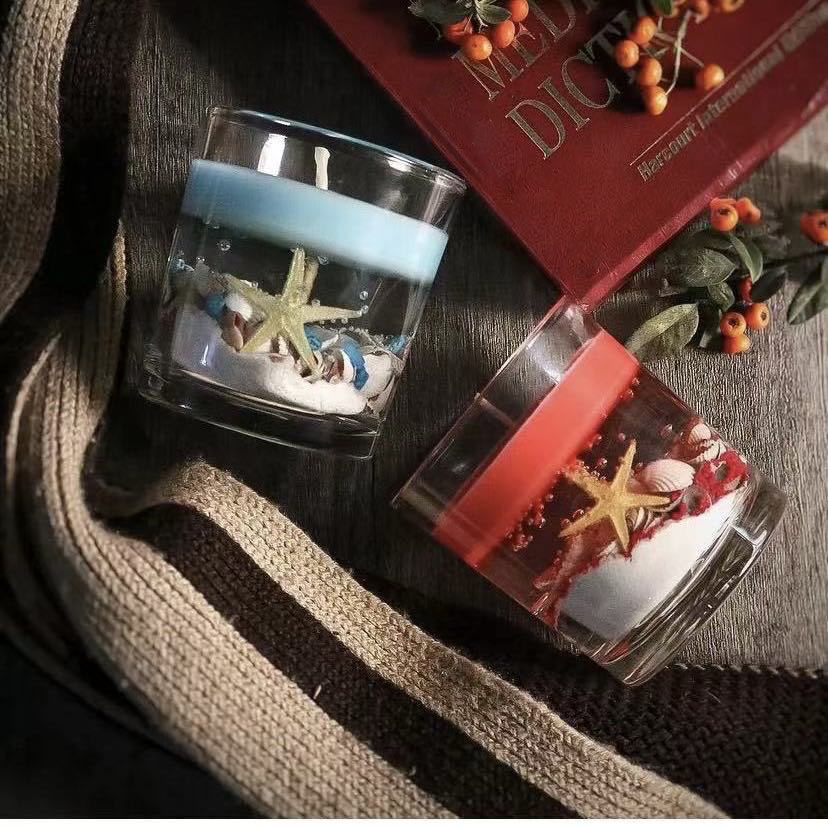 Ocean-Themed Gel Candle