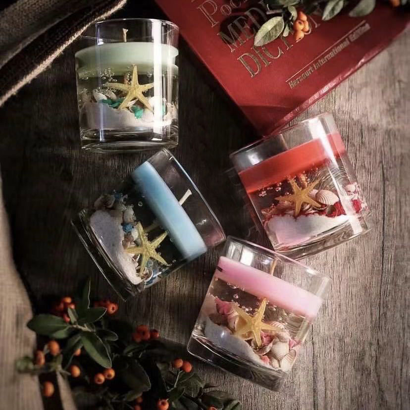Ocean-Themed Gel Candle