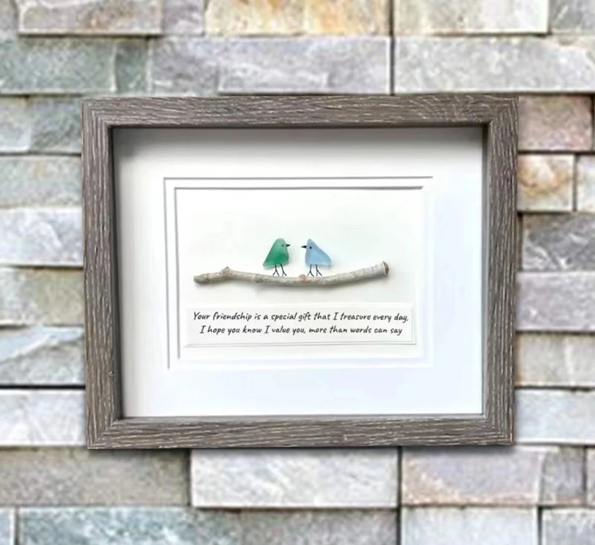 Sea Glass Art, Seaglass Birds, Friend Birthday Gift,Handmade