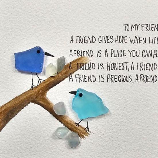 Medium 7x7 Dimensional Art "Friends Like You" Home Decor - Gift - Framed Art