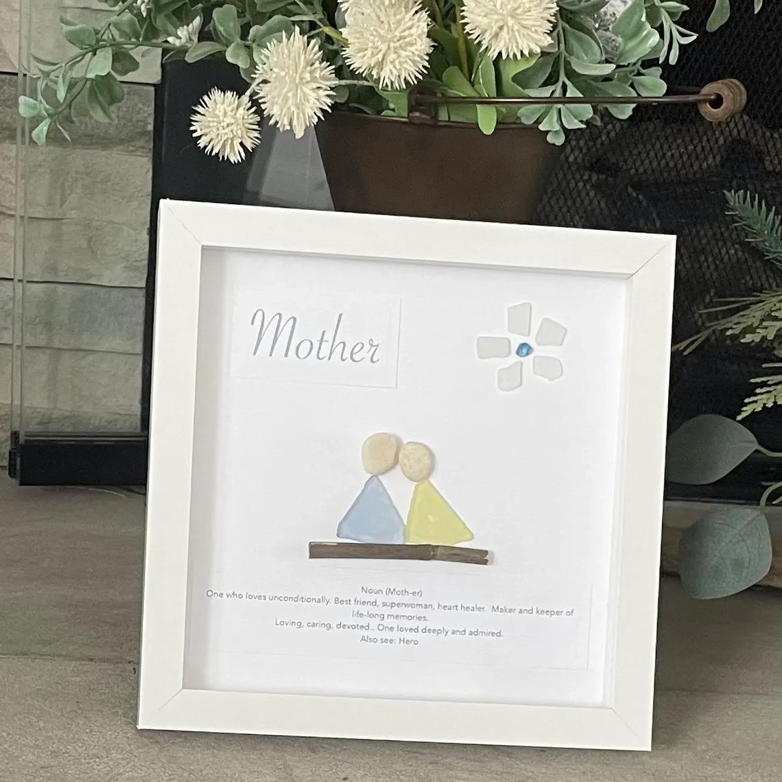 Mother&Child Sea Glass Art