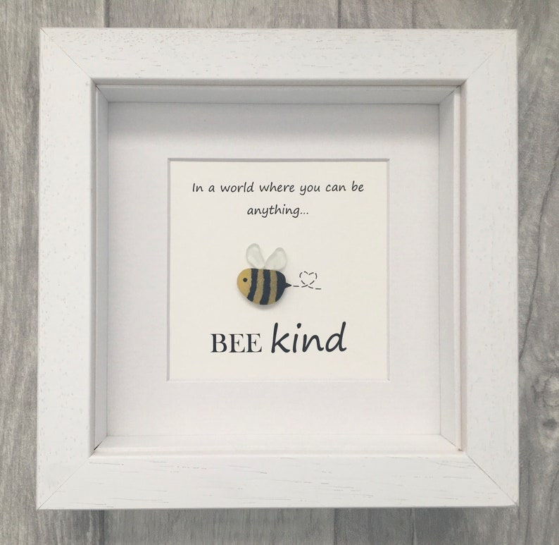 Bee Kind Sea Glass Art