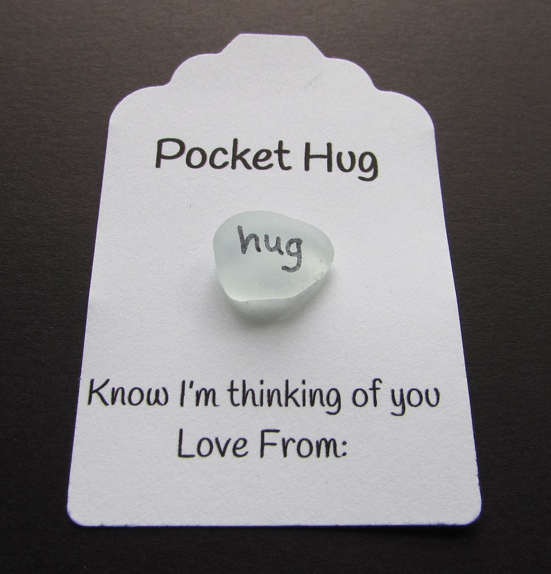 Sea Glass Pocket Hug Card ,Thinking of You