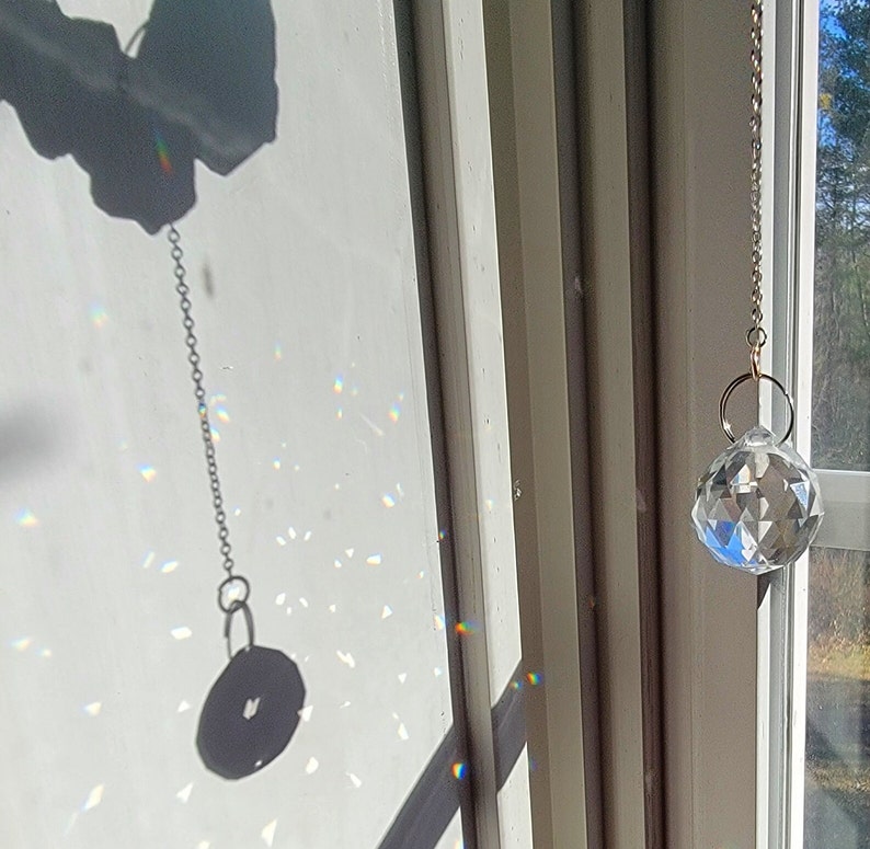 Sea Glass Wreath Suncatcher with Crystal Prism