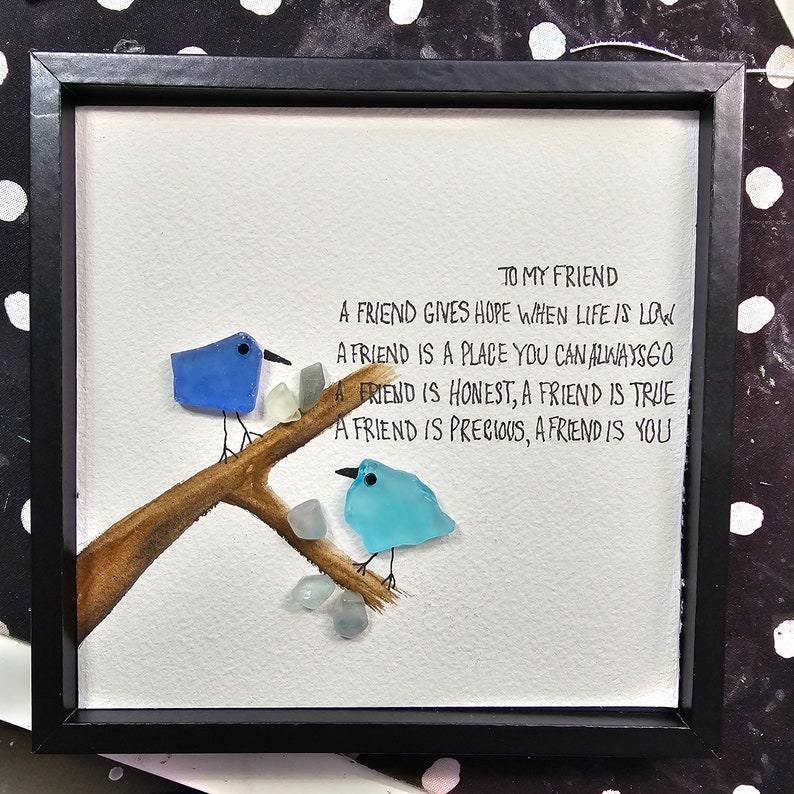 Medium 7x7 Dimensional Art "Friends Like You" Home Decor - Gift - Framed Art