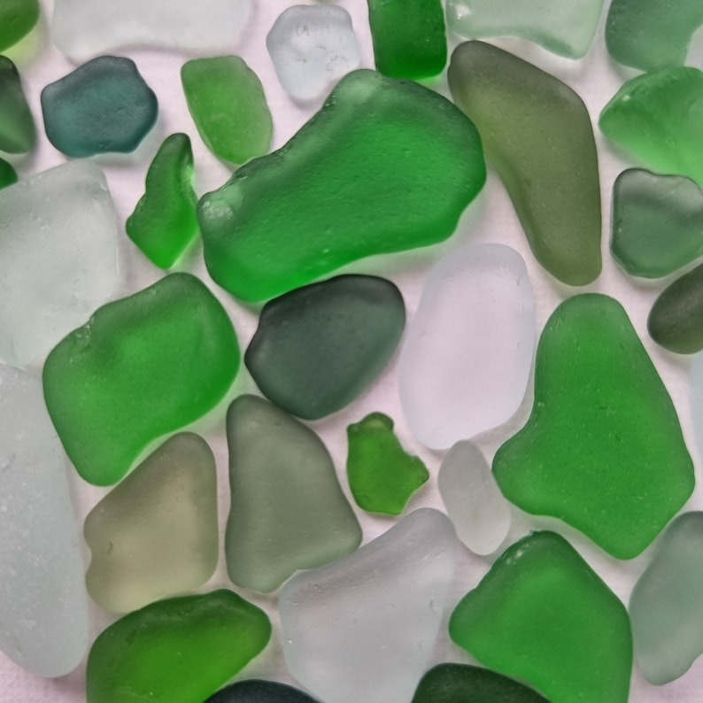 Best Mother's Day Gift of 2025-Green Heart Sea Glass Art 