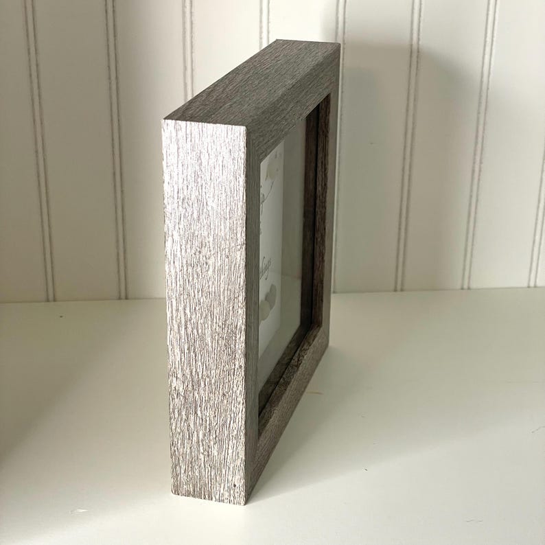 Framed Sea Glass Friendship Art Shadow Box Square Driftwood Frame - Gift for Best Friend Unique Picture made of Hand-collected Sea Glass