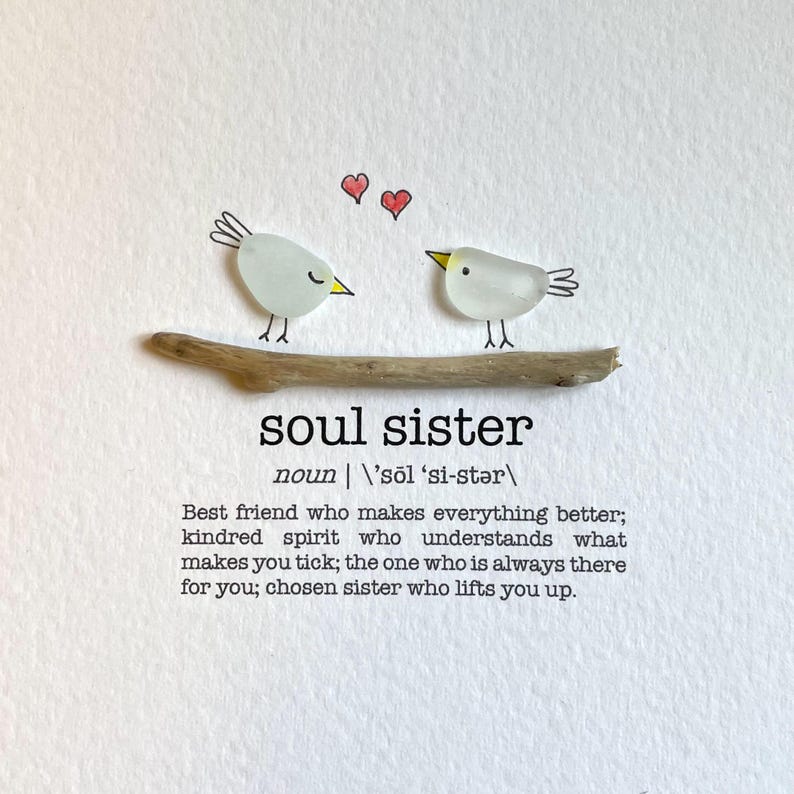 Soul Sister Friendship Sea Glass Art