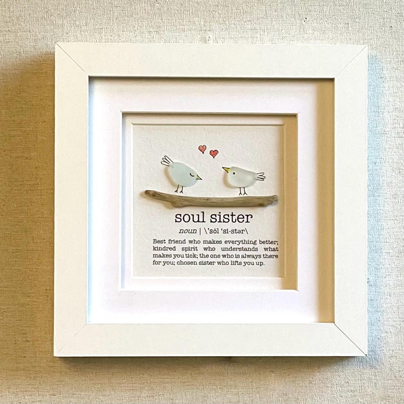 Soul Sister Friendship Sea Glass Art