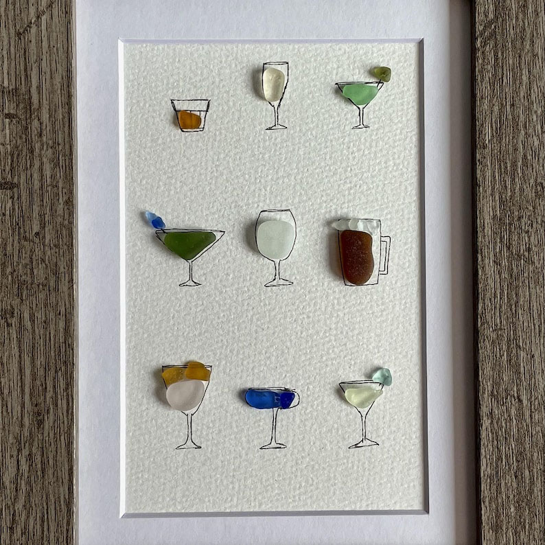 鸡尾酒主题海玻璃艺术