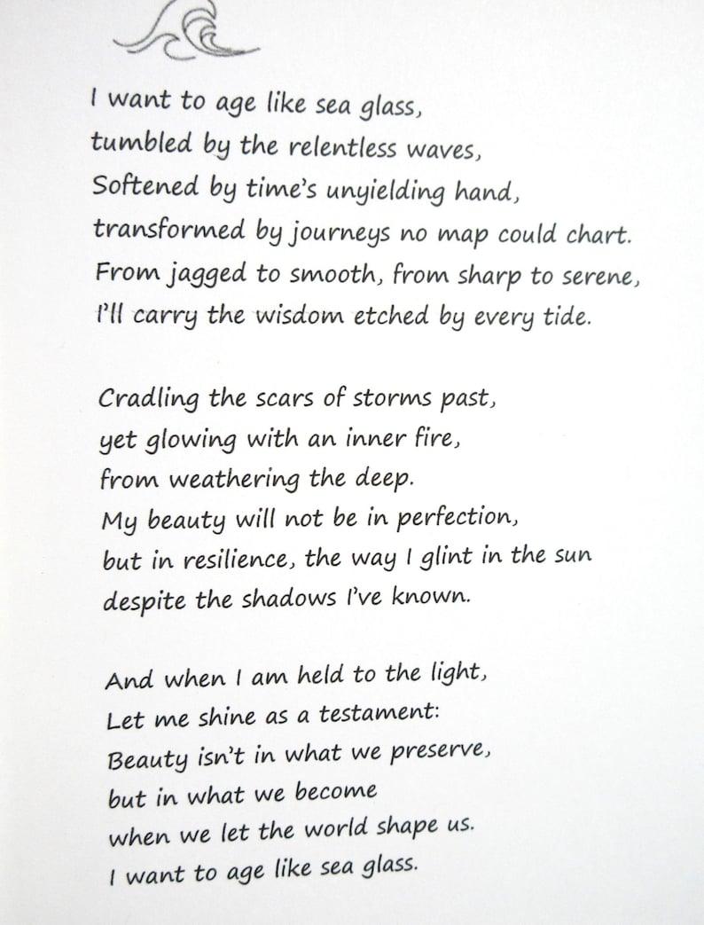 I Want to Be Like Sea Glass,Poem Frame, Beach Lover Home Decor Gift for Her or Him❤️