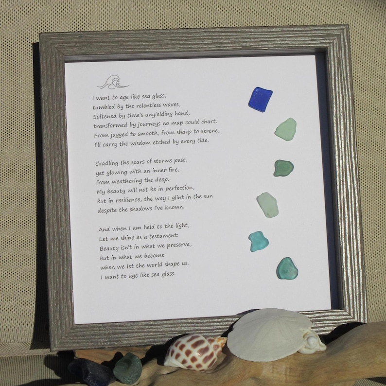 I Want to Be Like Sea Glass,Poem Frame, Beach Lover Home Decor Gift for Her or Him❤️