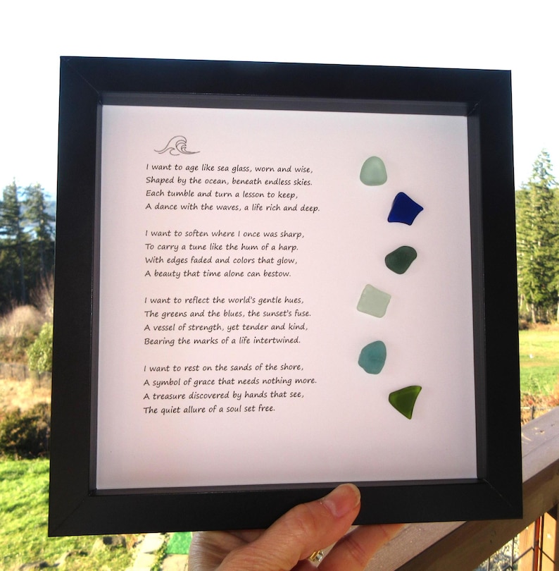 I Want to Be Like Sea Glass,Poem Frame, Beach Lover Home Decor Gift for Her or Him❤️