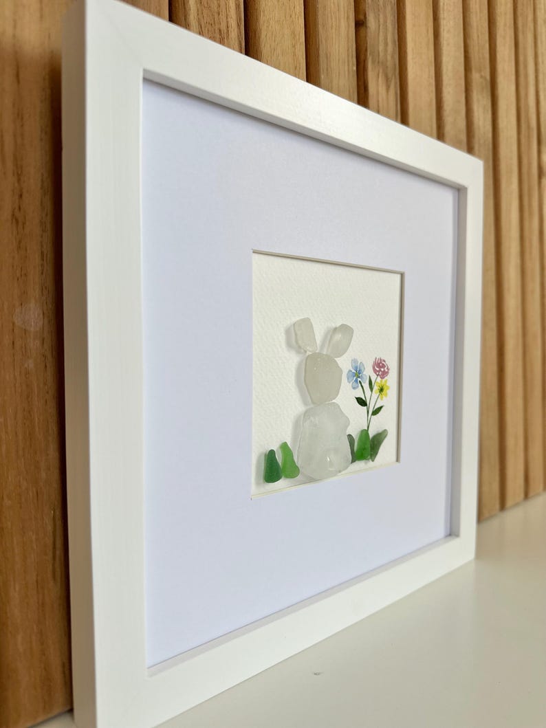 Spring Sea Glass Bunny Art 