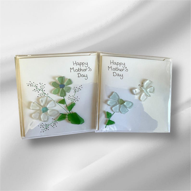 Sea glass Mothers Day card, card for mum