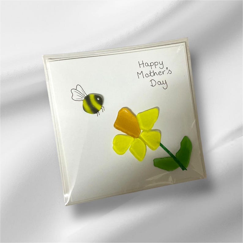 Sea glass Mothers Day card, card for mum
