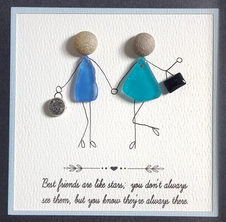 Best Friend Sea Glass Art