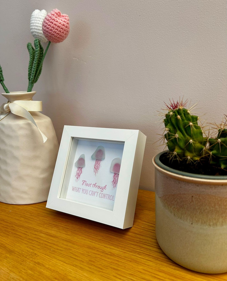 Handmade Sea Glass Jellyfish Art 