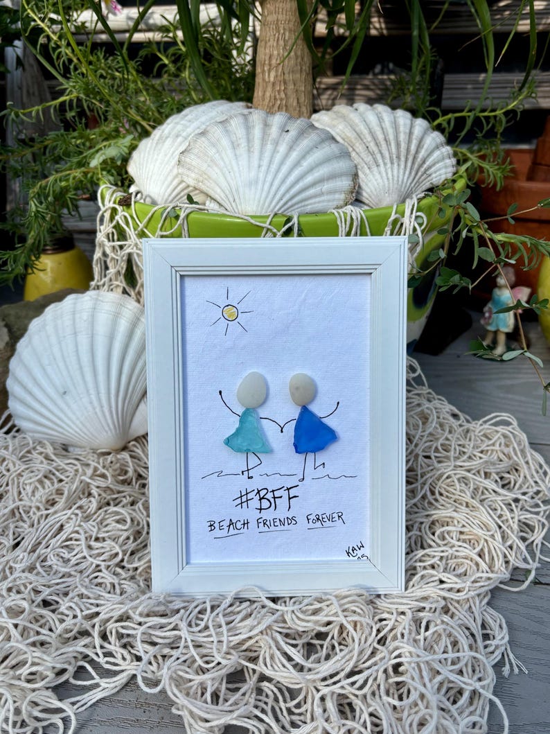 Beach Friends Forever #BFF  Sea Glass Art