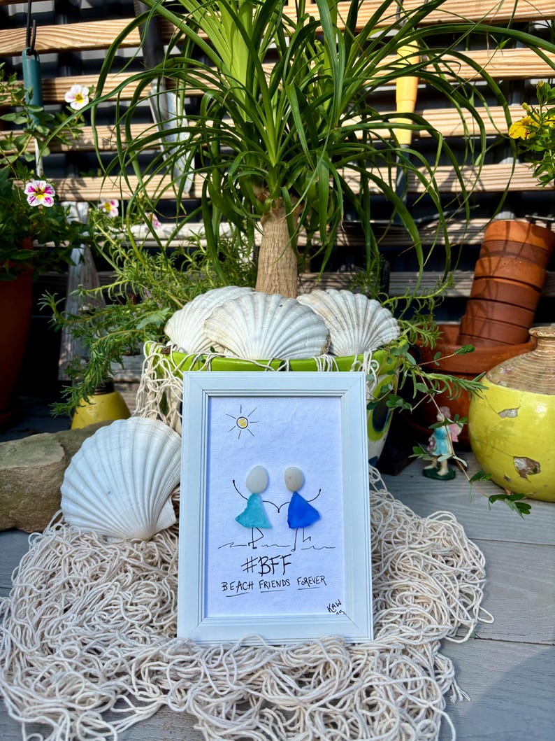 Beach Friends Forever #BFF  Sea Glass Art