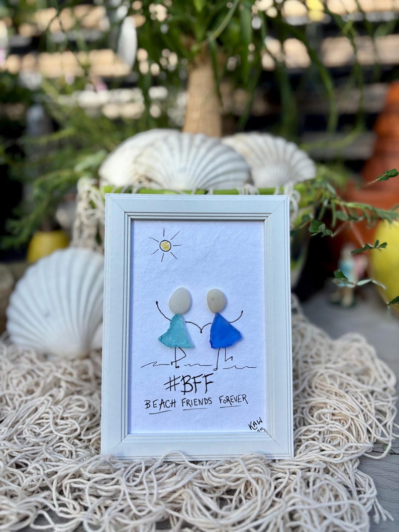Beach Friends Forever #BFF  Sea Glass Art