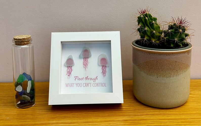 Handmade Sea Glass Jellyfish Art 