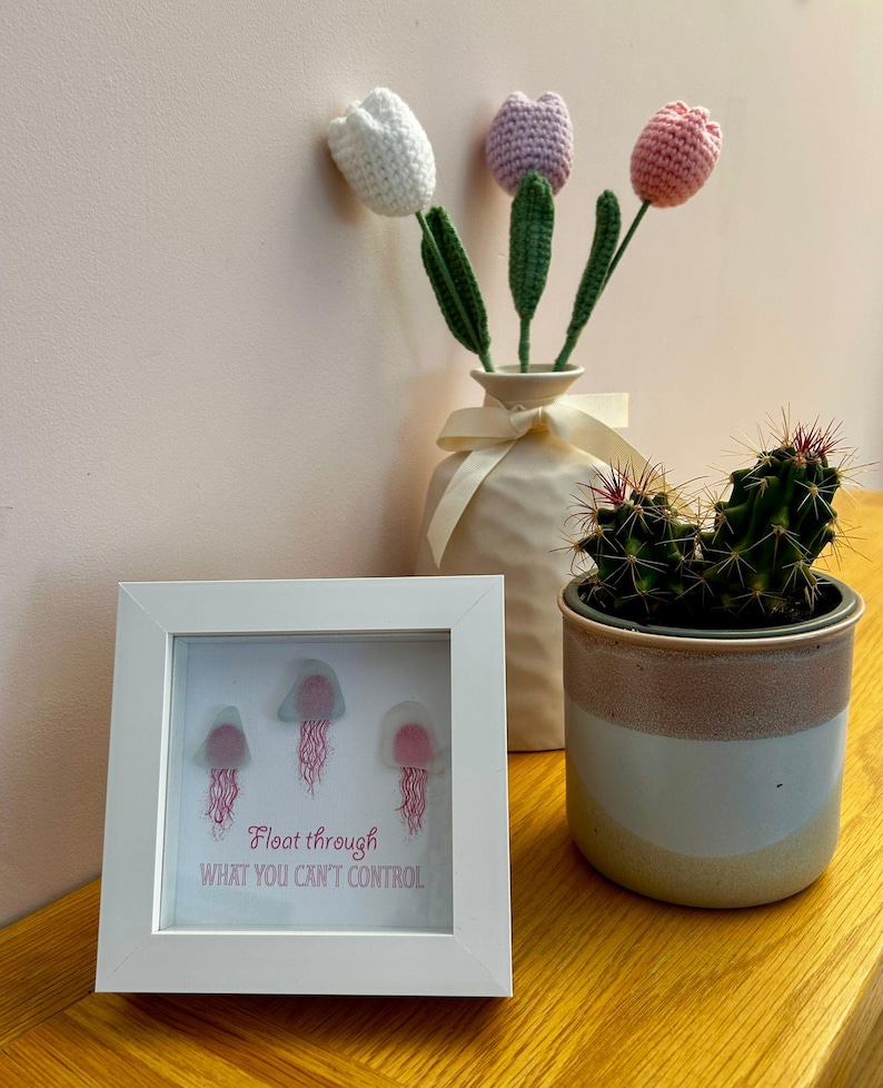 Handmade Sea Glass Jellyfish Art 