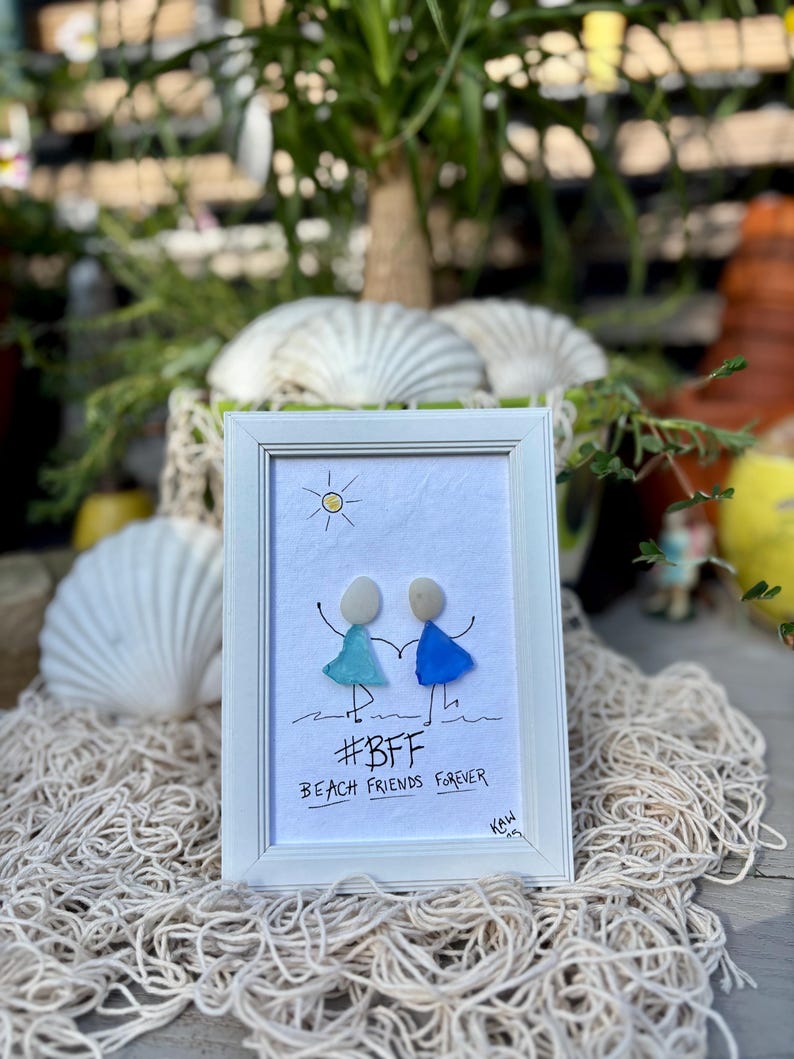 Beach Friends Forever #BFF  Sea Glass Art