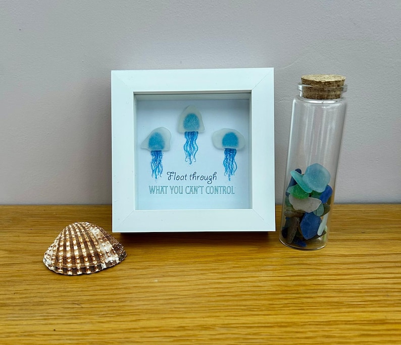 Handmade Sea Glass Jellyfish Art 