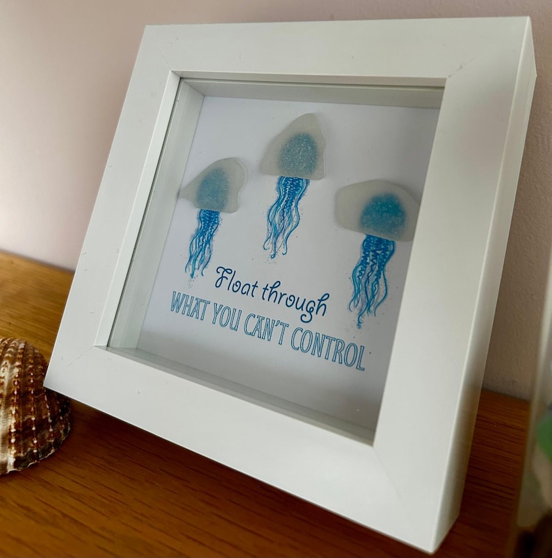 Handmade Sea Glass Jellyfish Art 