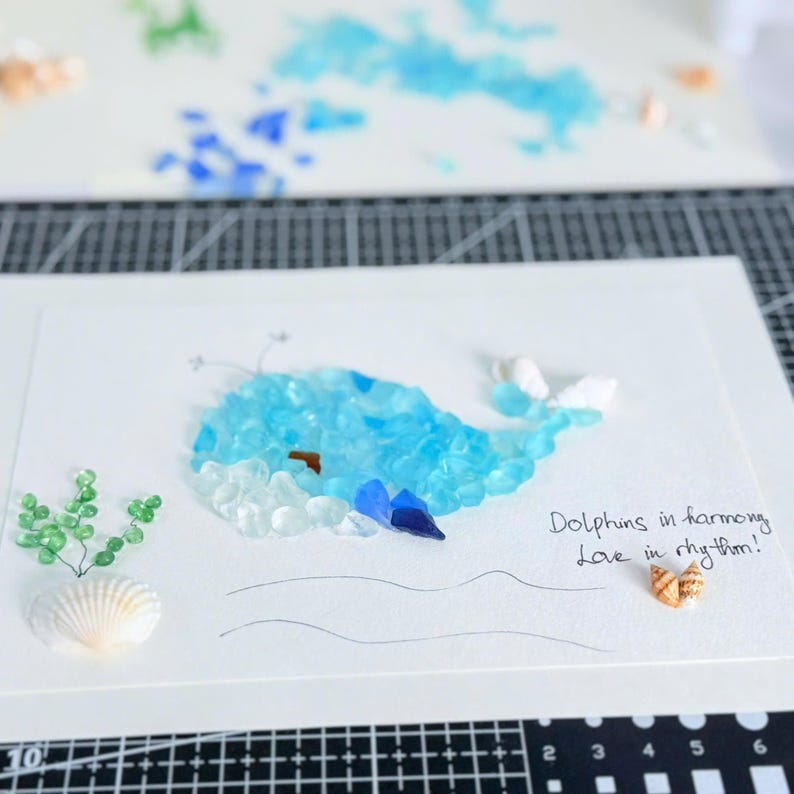 Sea Glass Blue Whale Wall Art 