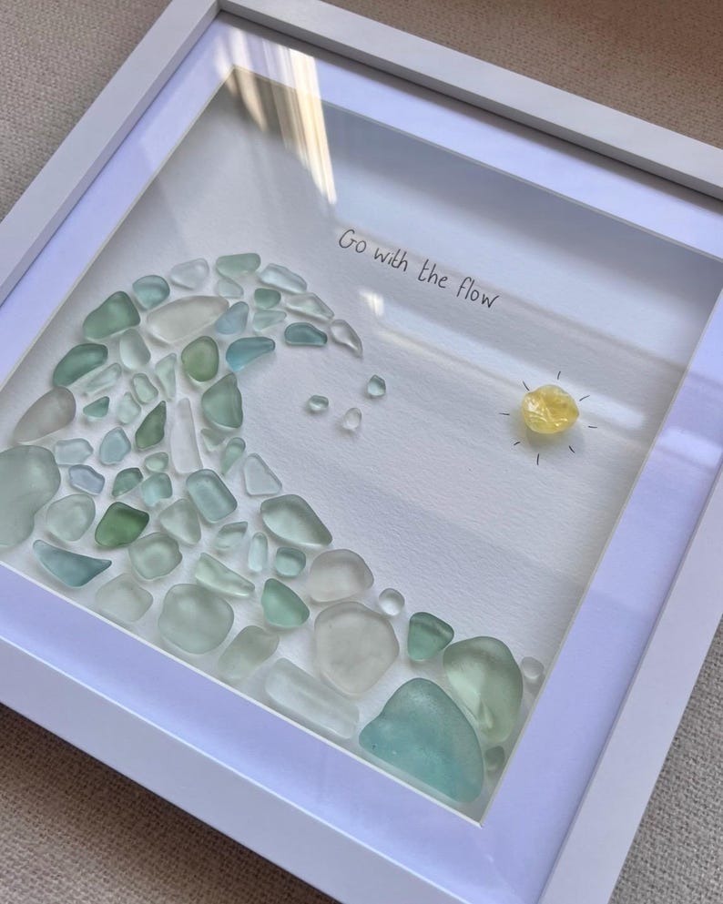 Sea Glass Wave and Sun Art: Go With the Flow
