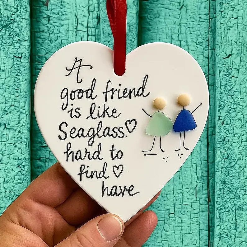 Friendship sea glass ornament