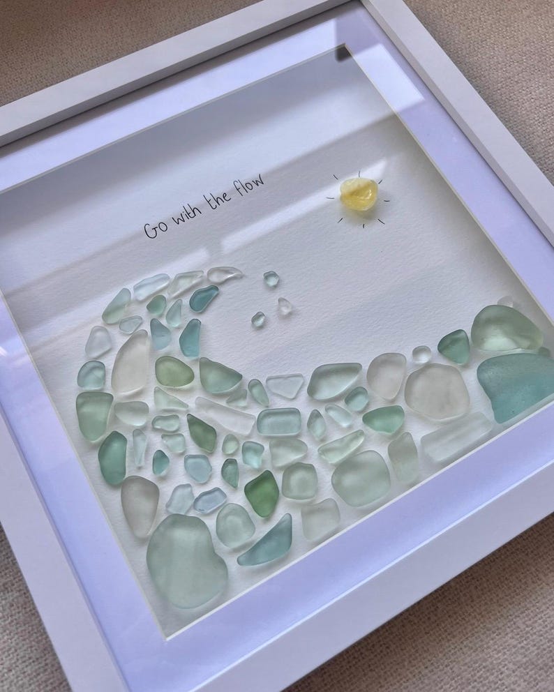 Sea Glass Wave and Sun Art: Go With the Flow