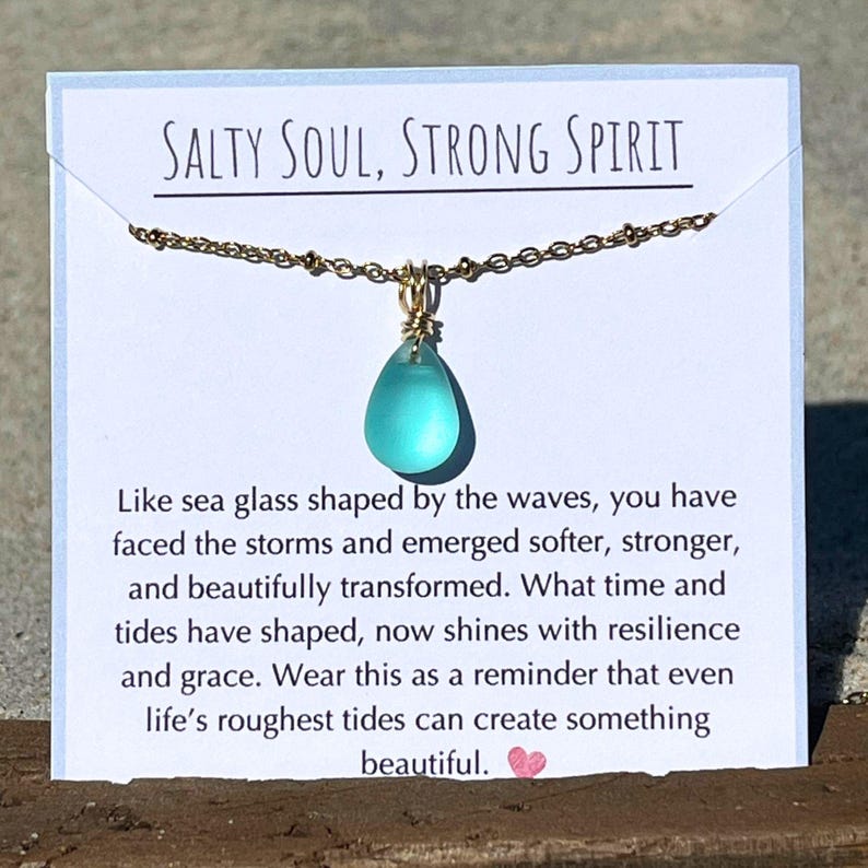 Sea Glass Motivational Necklace