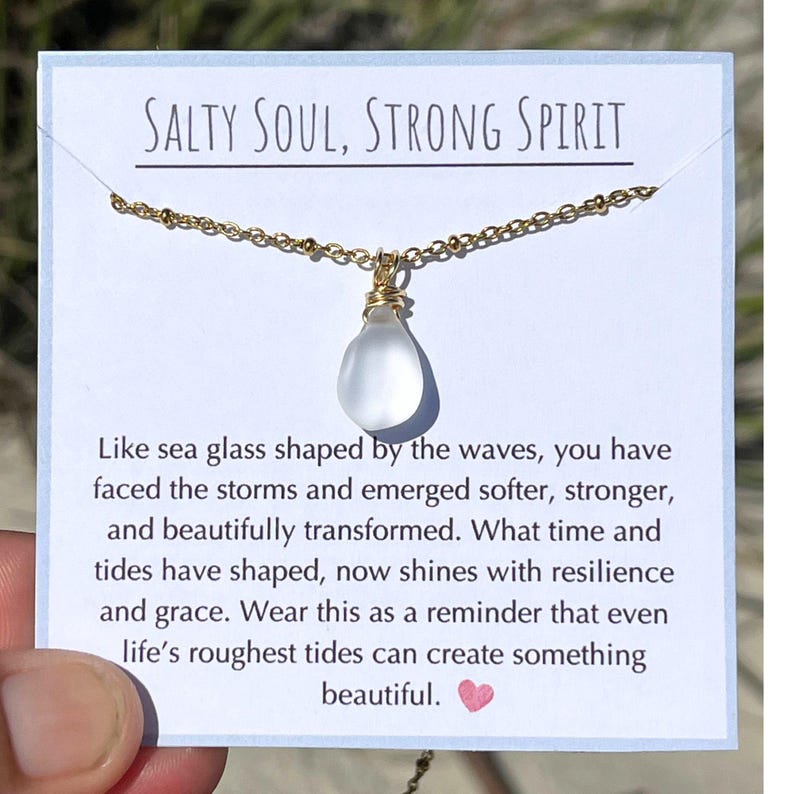 Sea Glass Motivational Necklace