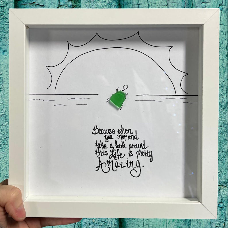 Amazing Turtle  Sea Glass Art
