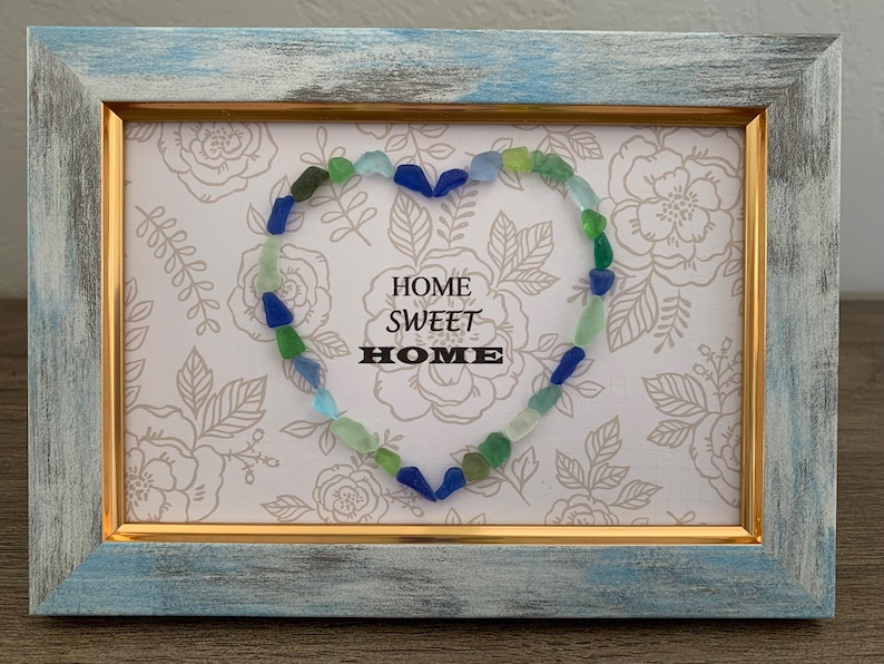 Home sweet home sea glass art