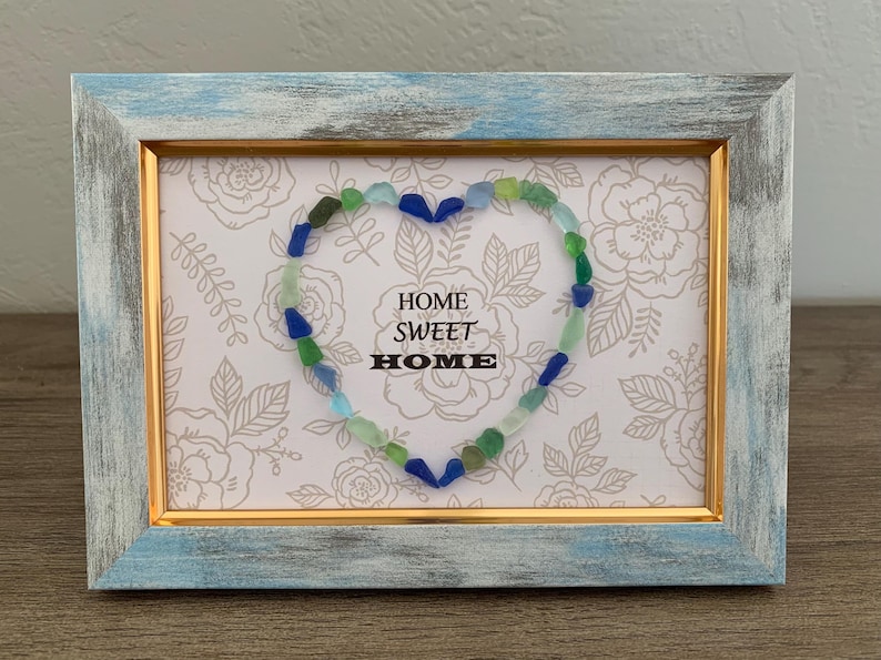 Home sweet home sea glass art