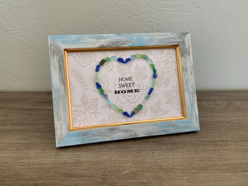 Home sweet home sea glass art