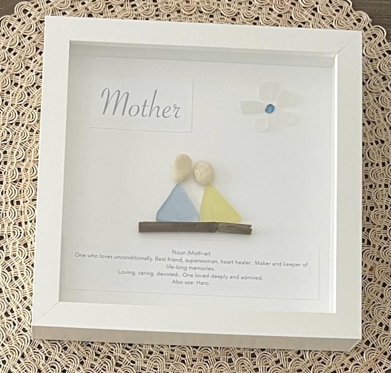 Mother&Child Sea Glass Art
