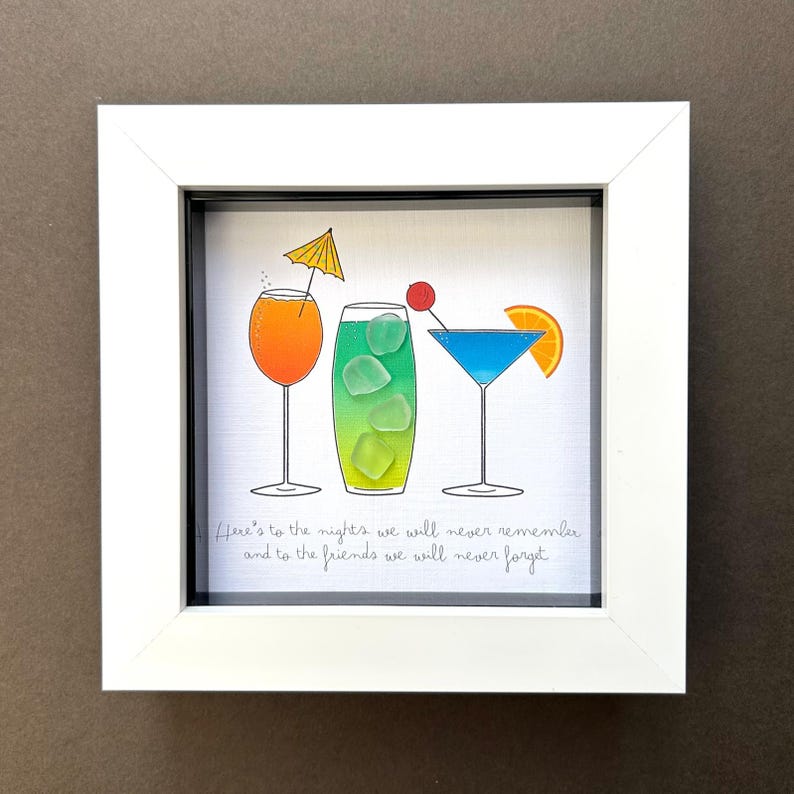 Colourful Friends Cocktail Sea Glass Keepsake