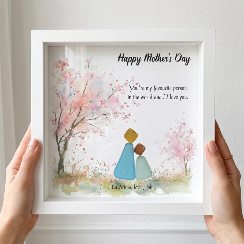 Personalized Sea Glass Art for Mom