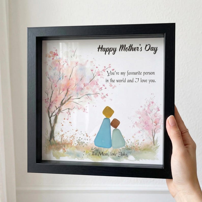 Personalized Sea Glass Art for Mom