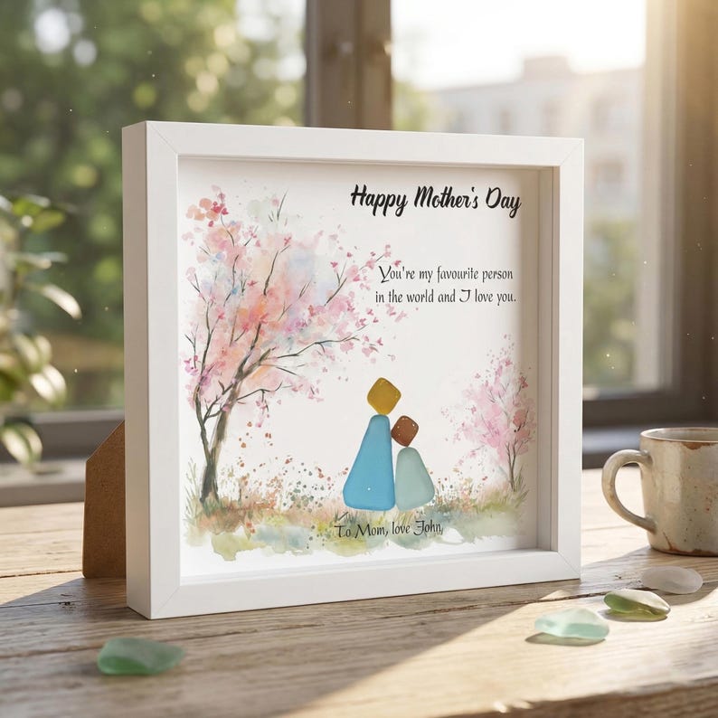 Personalized Sea Glass Art for Mom