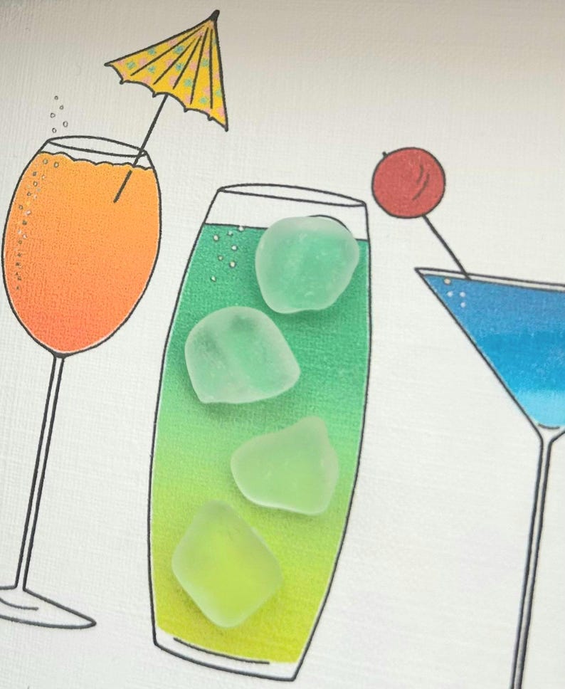 Colourful Friends Cocktail Sea Glass Keepsake