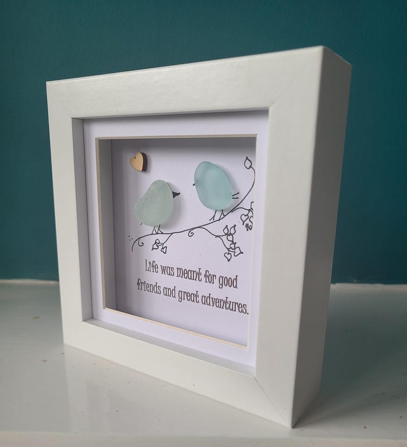 Sea Glass Friendship Picture: Two Birds Artwork
