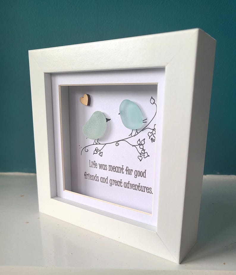 Sea Glass Friendship Picture: Two Birds Artwork